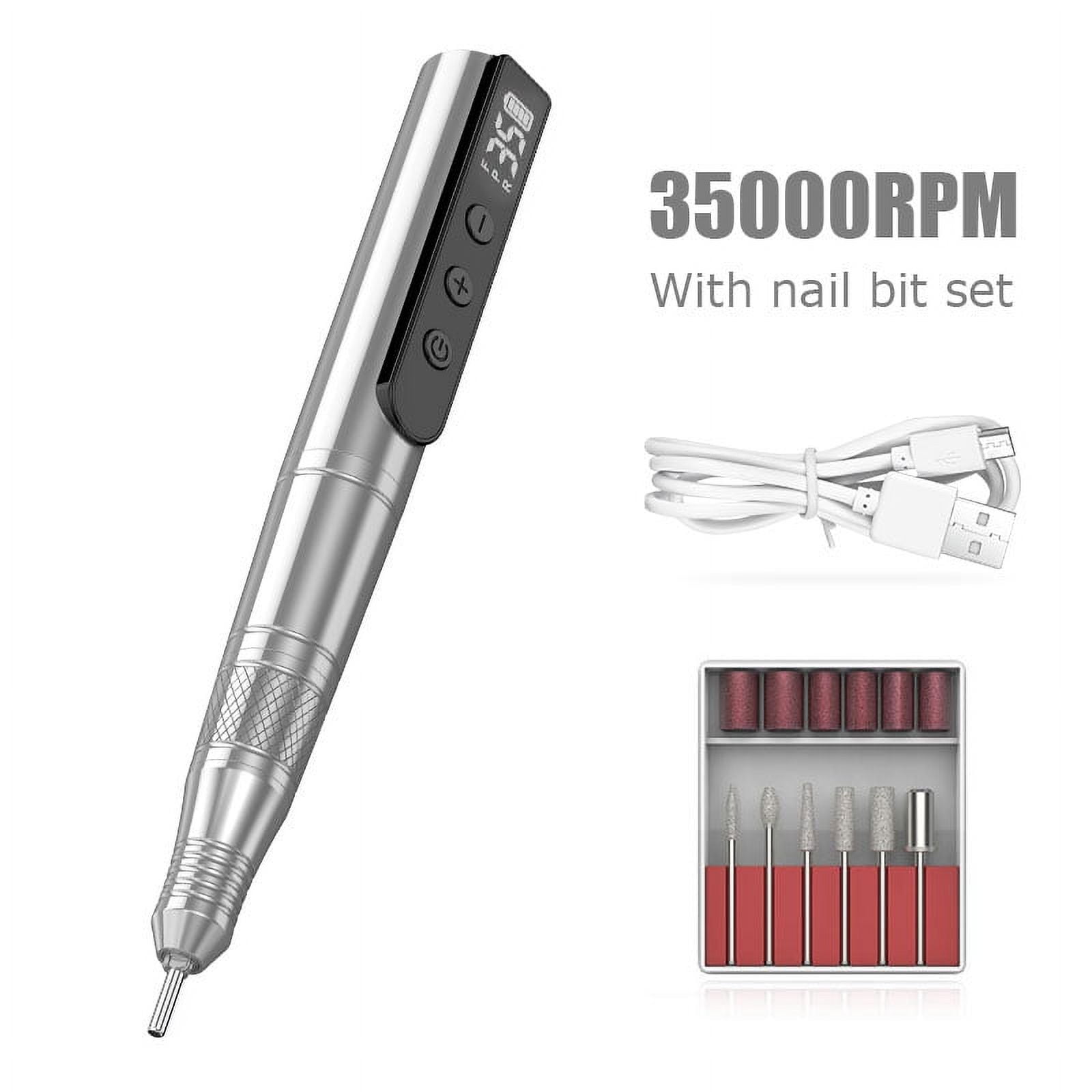 Cordless Nail Drill Machine Professional 35,000rpm Rechargeable Electric Nail File for Acrylic Gel Nails Manicure Pedicure Kits