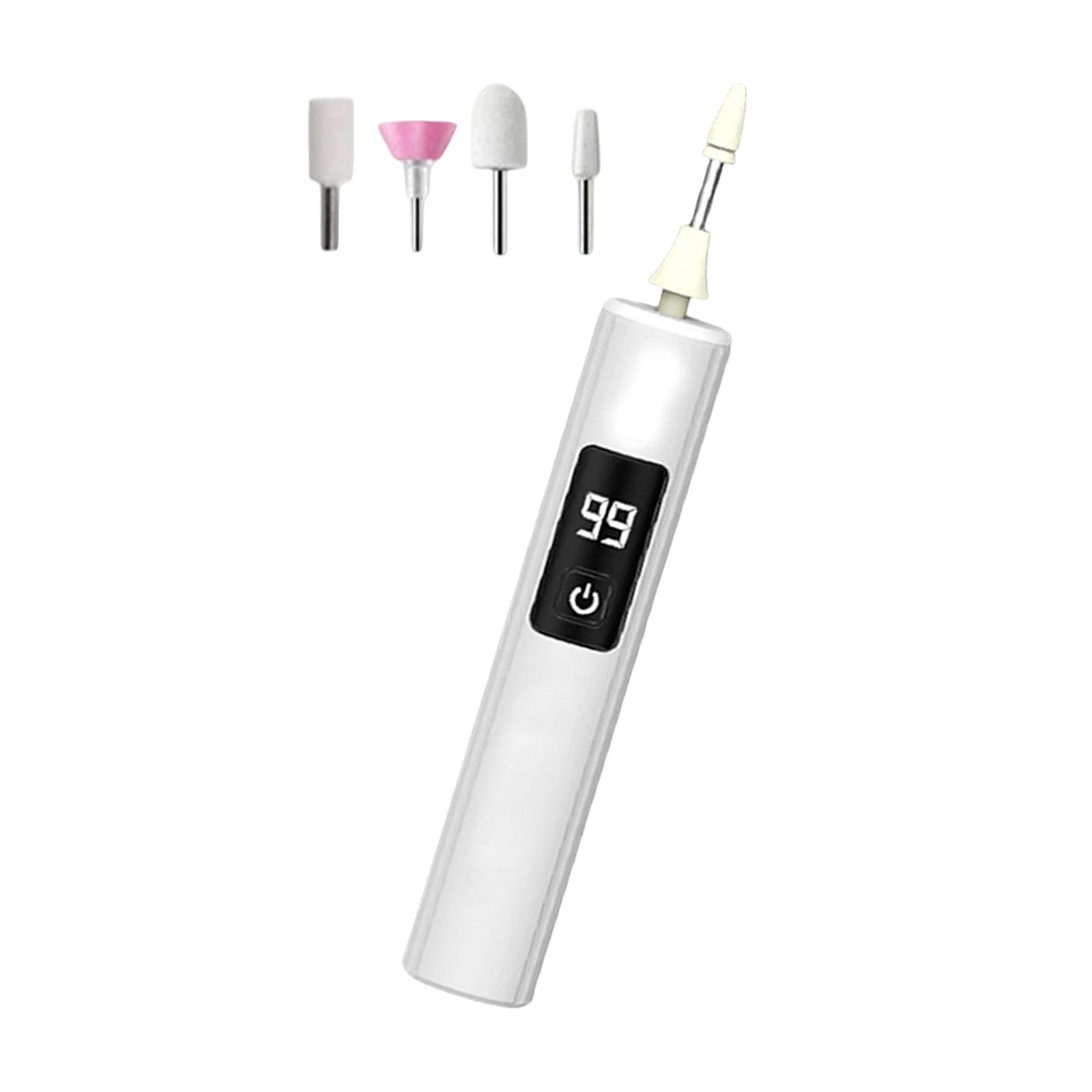 Cordless Nail Drill Machine With 4 Bits Portable Manicure Polisher For Home And Salon Use White 12cm