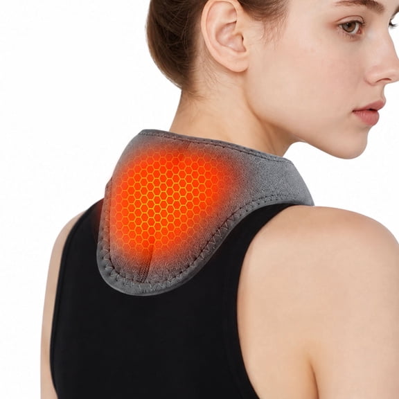 DREAMSOME Cordless Neck Heating Pad, Neck Massager with 5 Heat Levels & 3 Vibration Modes, Heating Pad with Safe 30-Min Timer, Heated Neck Wrap for Relief, Women Men