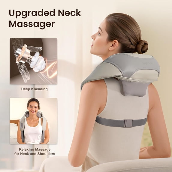 Cordless Neck and Shoulder Massager with Graphene Heating - Upgraded Shiatsu Back Pillow for Relaxation