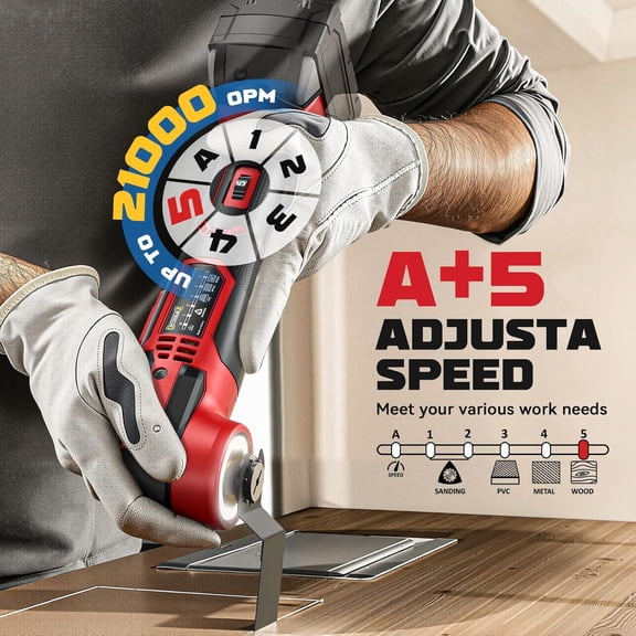 Cordless Oscillating Tool Compatible with Milwaukee 18V Battery(No Battery), 21,000 OPM Upgraded Brushless 18V Oscillating Multi-tool with 6 Speed, LED Light,  4.5° Oscillating Tool for Wood