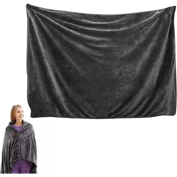 Cordless Outdoor Throw Blanket,Portable Cordless Heated Blanket Battery Operated, USB Heated Shawl Blanket, Rechargeable Heated Blanket with 3 Heating Levels, for Home Office Winter Use