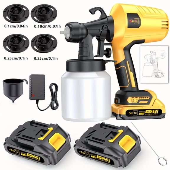 Cordless Paint Spray Gun with Nozzle & Rechargeable Battery, 16.91oz Portable Sprayer Multi Adjustable Modes for Wall Car Furniture, Home Decor & Mother's Day Gift