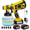 thumbnail image 1 of Cordless Paint Sprayer with Battery 2 of 4000mAh, 5 Nozzles & 3 Adjustable Spray Modes, Spray Paint Gun with 1400ML Container, Handheld Paint Sprayer for House Painting Furniture Cabinets Fence Wall, 1 of 7