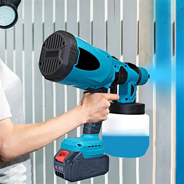 Cordless Paint Sprayer,Battery Operated Spray Gun with 2 * 2000 mAh