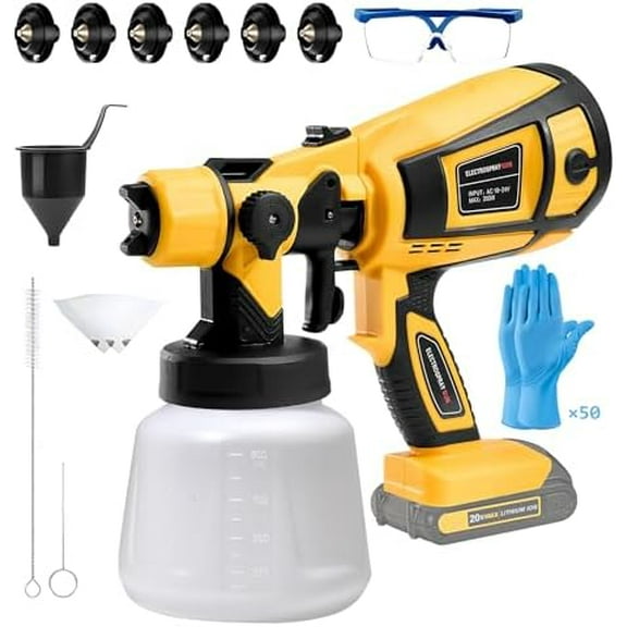 Cordless Paint Sprayer for DEWALT 20V Battery, Wireless HVLP Paint Sprayers Gun for Home Interior and Exterior, House Painting Stain Sprayer for Fence, Furniture, Cabinets,WallsBattery Not Included