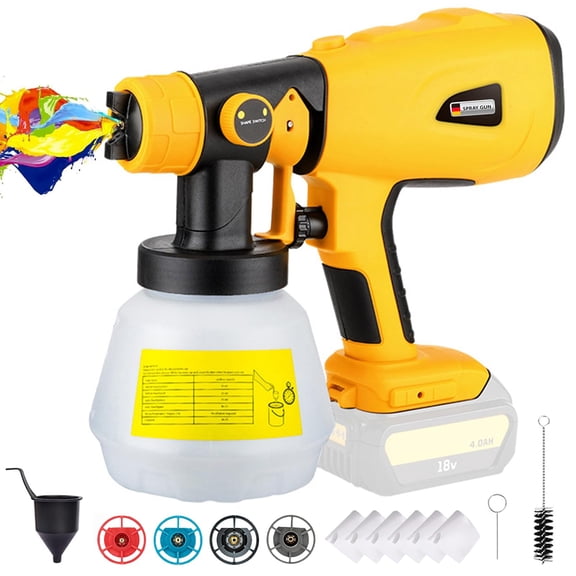 Cordless Paint Sprayer for for Ryobi 18V Battery, Handheld HVLP with 1000ML Container, Electric Paint Sprayer for Painting Ceiling, Fence, Cabinets, Walls (Battery NOT Included)