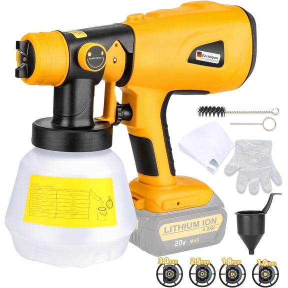 Cordless Paint Sprayer for 20V Battery, Convenient Handheld Paint Gun for Countless Painting Projects - HVLP Spray (Battery not Included)