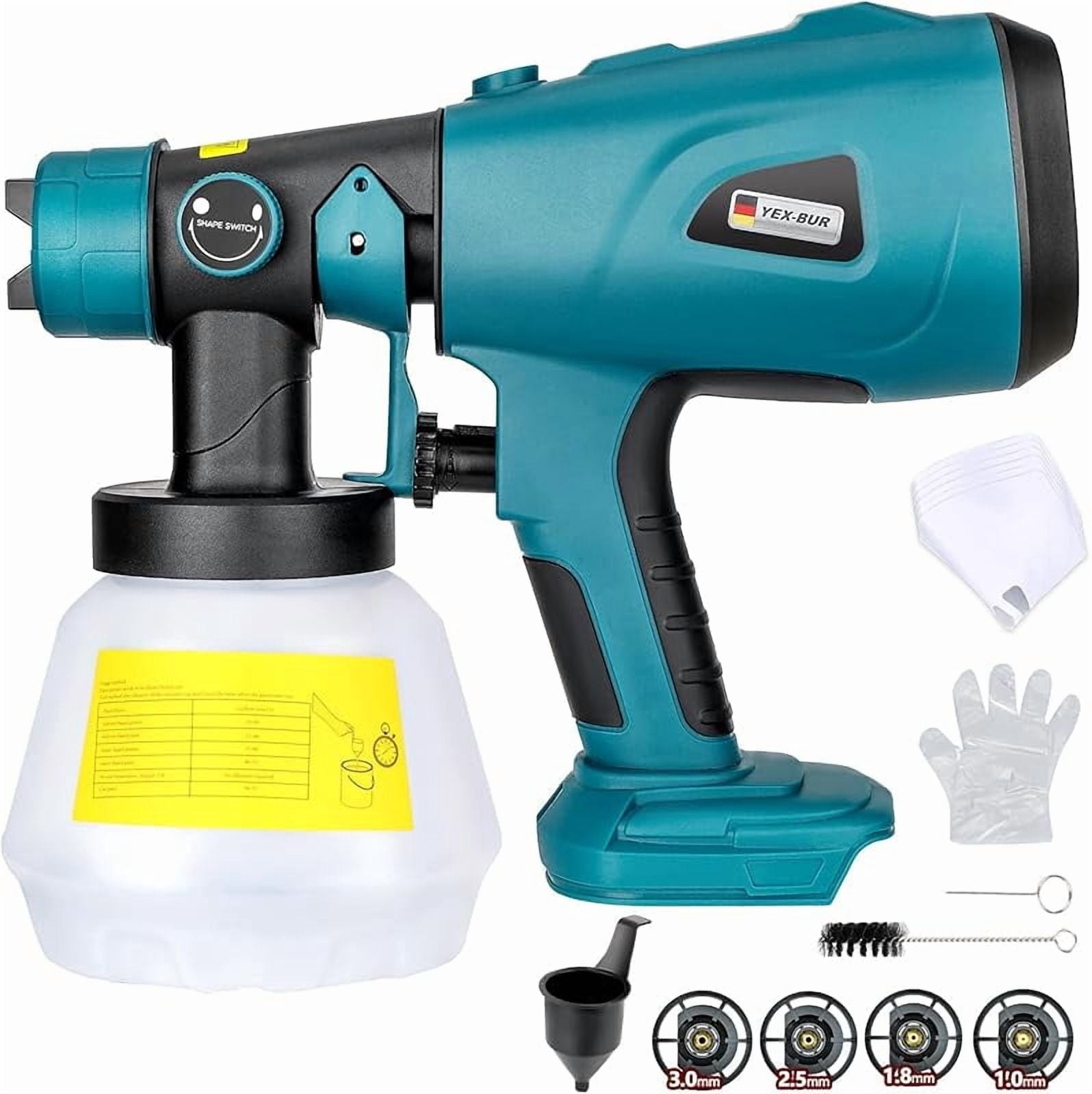 Cordless Paint Sprayer for Makita 18v Battery, Spray Gun, 200W Paint Sprayer for Home Interior and Exterior, House Painting(Battery Not Included)
