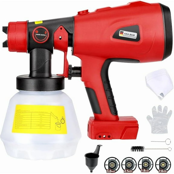 Cordless Paint Sprayer for Milwaukee 18v Battery, Spray Gun, 200W Paint Sprayer for Home Interior and Exterior, House Painting(Battery Not Included)