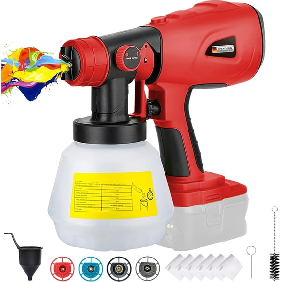 Cordless Paint Sprayer for for mil*wau*kee Battery, Handheld HVLP Sprayer with 1000ML Container, Electric Paint Sprayer for Painting Ceiling, Fence, Cabinets, Walls (Battery NOT Included)