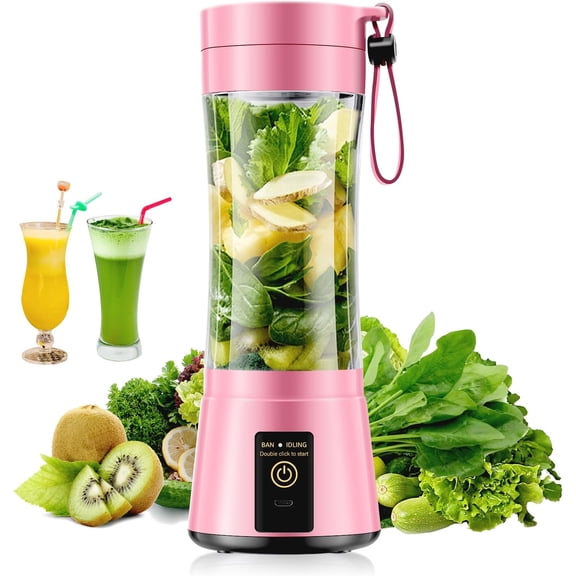 Cordless Personal Size Portable Blender, 12 Oz BPA-Free Travel Cup, Smoothie & Shake Maker for Office, Picnic, Sports, Quick Squeezing
