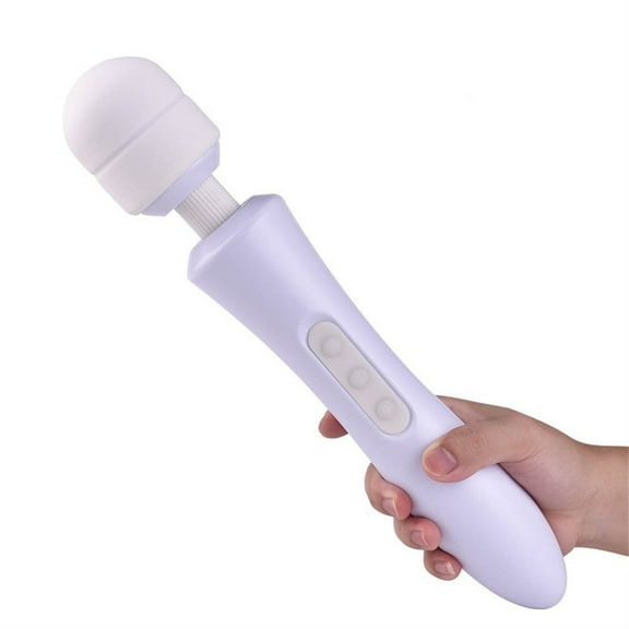 Cordless Personal Wand Massager, 10 Patterns & 8 Speeds Handheld and Powerful Massage for Pain Relief, Happon USB Rechargeable Massagers for Women & Men (White)