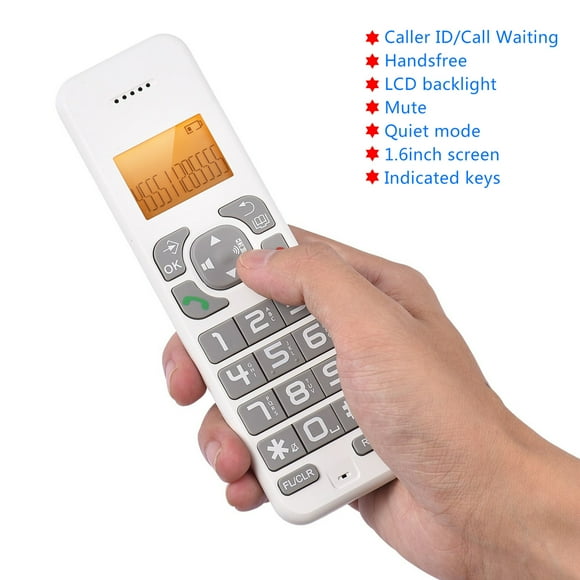 Cordless Phone Caller ID Announcer Expandable Cordless Handset With LCD Backlight Display And Rechargeable Batteries For Home Conference Office