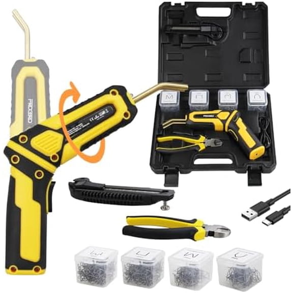 Cordless Plastic Welder Tool Kit, Plastic 4 Types of Plastic Welding Staples Welding Gun, Hot Portable Convertible angle Hot Stapler, Car Bumper Repair$$Tools & Hardware Other
