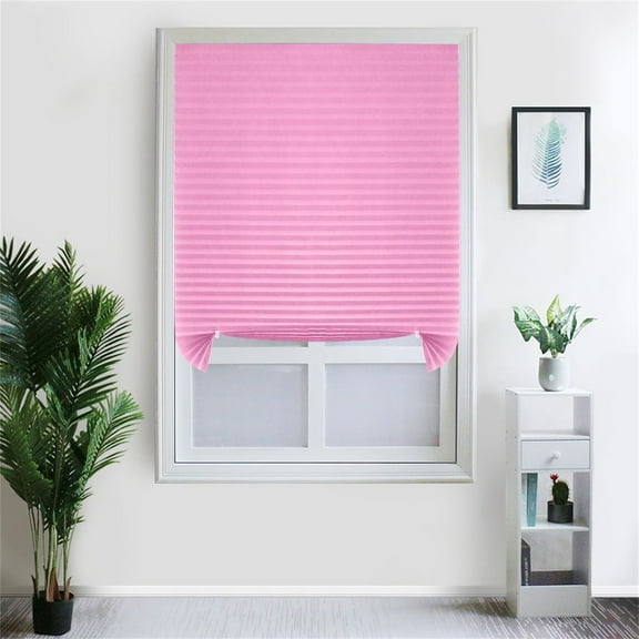 Cordless Pleated Shade Light Filtering Fabric Blind 35.4X59 Inch For Balcony Cafe Window Bathroom Kitchen