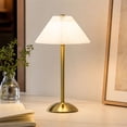 thumbnail image 1 of Cordless Pleated Table Lamp, Rechargeable Vintage Bedside Lamp, Portable Fabric Shade Night Light for Bedroom Dining Room Home Decor, 1 of 7