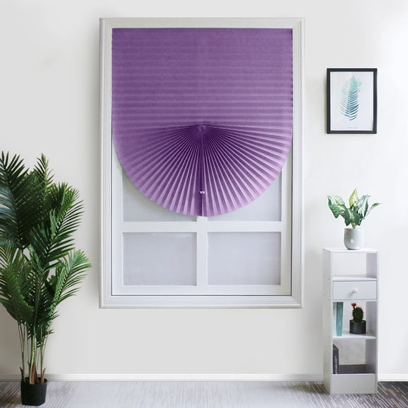Cordless Pleated Window Shade Polyester Fabric Panel Drape Light Filtering Blind Easy Installation No Tools Required