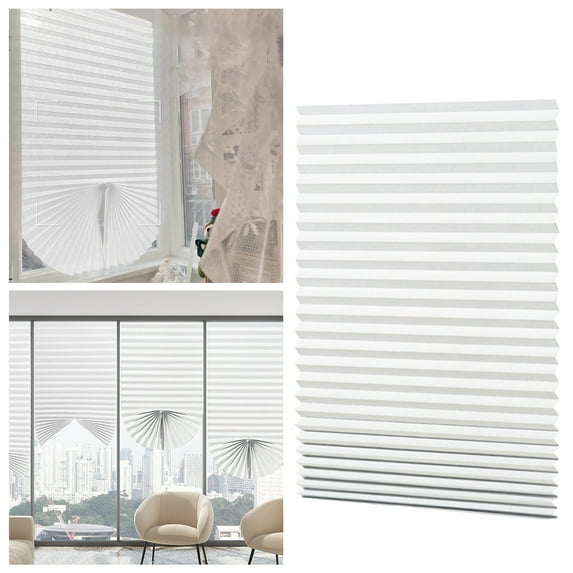 Cordless Pleated Window Shades Light Filtering Blinds for Home Easy Installation No Tools Required Durable Polyester Fabric