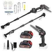Cordless Pole Saw and Mini Chainsaw,2-IN-1 Pole Chainsaw,Brushless Electric Pole Saw Battery Powered 4in/6in Chainsaw, 67 Inch Max Reach Tree Trimmer Pole Saw