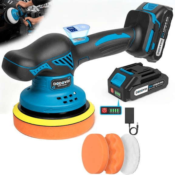 Cordless Polisher Kit with Battery and Charger, Easy-to-Use Car Buffer for Beginners, Lightweight Wax Spreader for Home and Garage