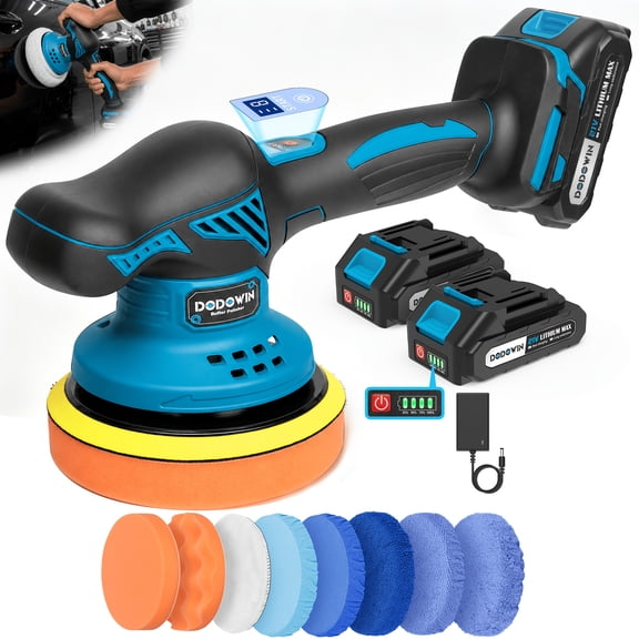 Cordless Polisher Tool Set with Battery and Charger, Car Buffing Kit for Dad, Handheld Waxer for Fathers Day, Birthday, or Christmas Gift
