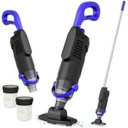 Nichro Cordless Rechargeable Pool Vacuum Cleaner - 60W Powerful Suction for Above Ground Pools, Hot Tubs, Spas | Includes Pole | 18GPM Flow Rate | Handheld Design-Black