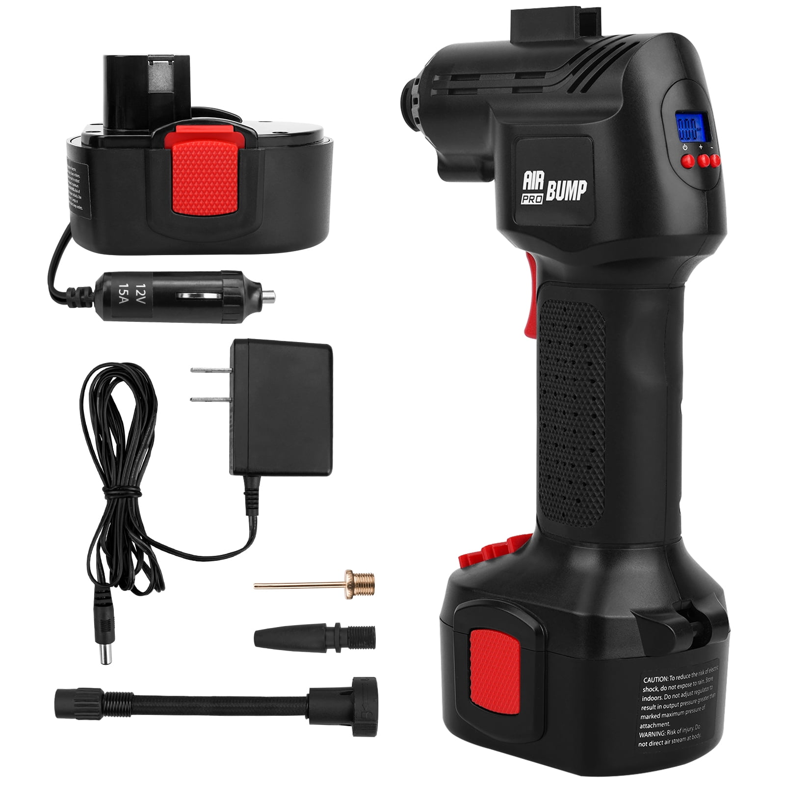 Cordless Portable Air Pump Pro Tire Inflator, Automatic Compressor with 12V  Auto Shutoff Digital Pressure Gauge for Inflating Tires, Air Beds, Sporting   Pool Equipments.