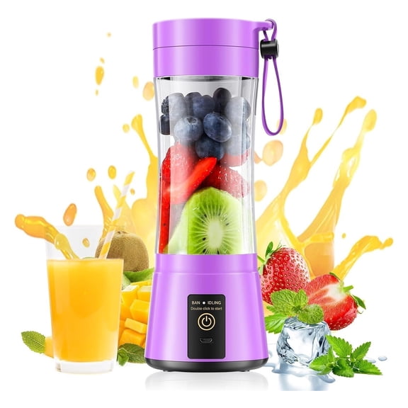 Cordless Portable Personal Size Blender - Mini Blender Make Smoothies and Shakes, 380Ml BPA Free Travel Cup, Powerful Blending Suit in Office/Home/Gym