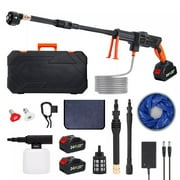 Cordless Portable Power Washer - Battery Powered Pressure Washer,Handheld Pressure Washer Gun with Nozzles,Rechargeable High-Pressure Car Washer Gun for Car Washing/Home/Floor