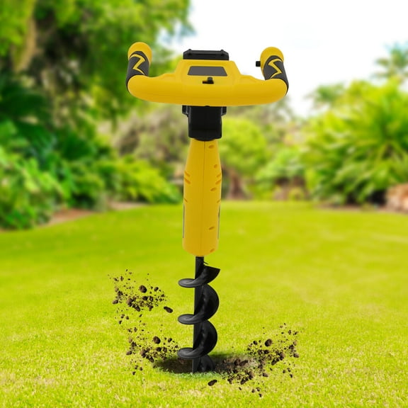 Cordless Post Hole Digger, 20V 350W Electric Earth Auger with 2000mAh Battery, 7Nm Torque, 550RPM, Forward/Reverse Switch  Handheld Hole Digger for Planting Bulbs, Fence Posts, Garden Digging