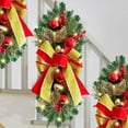 thumbnail image 1 of Cordless Prelit Christmas Wreath - LED Stairway Garland with Snowballs and Berries, Battery Operated Door Wall Decor for Indoor Outdoor Holiday Home Decorations(G), 1 of 8