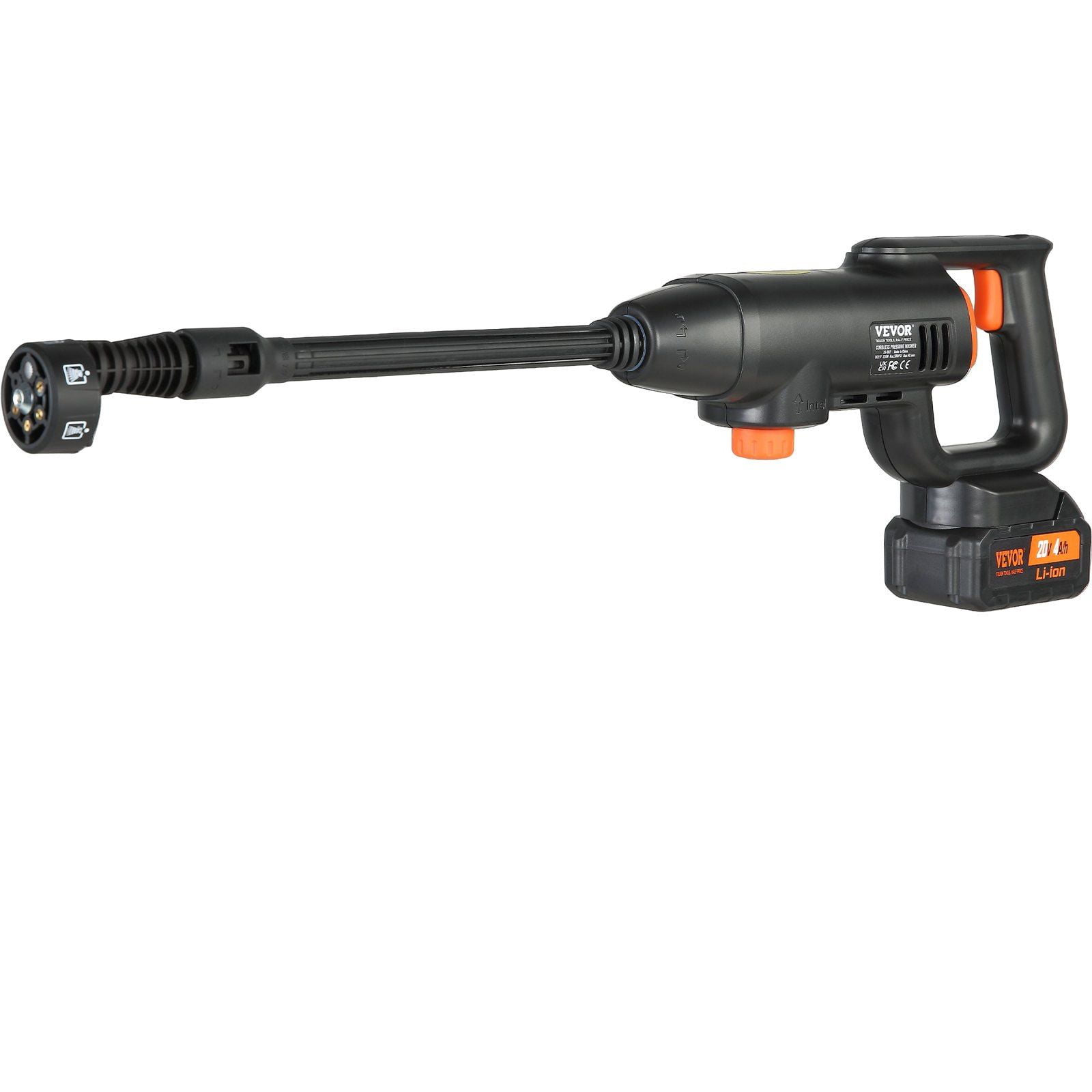 Cordless Pressure Washer, 580-PSI 1.1 GPM, 4.0Ah Battery & 6-in-1 Nozzle, Handheld Power Cleaner for Car, Home, Floor Cleaning