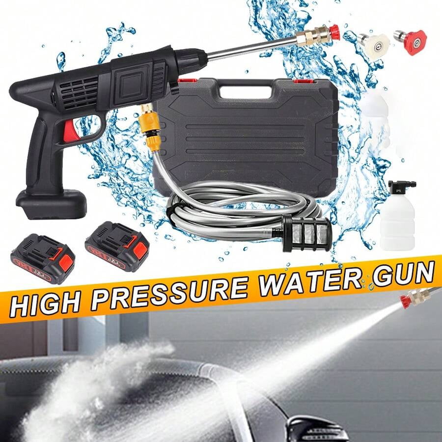 Cordless Pressure Washer, 6-In-1 Nozzle Portable Battery Powered Pressure Washer Handheld With 2 Rechargeable Battery Powered, Portable High Pressure Cordless Power Washer