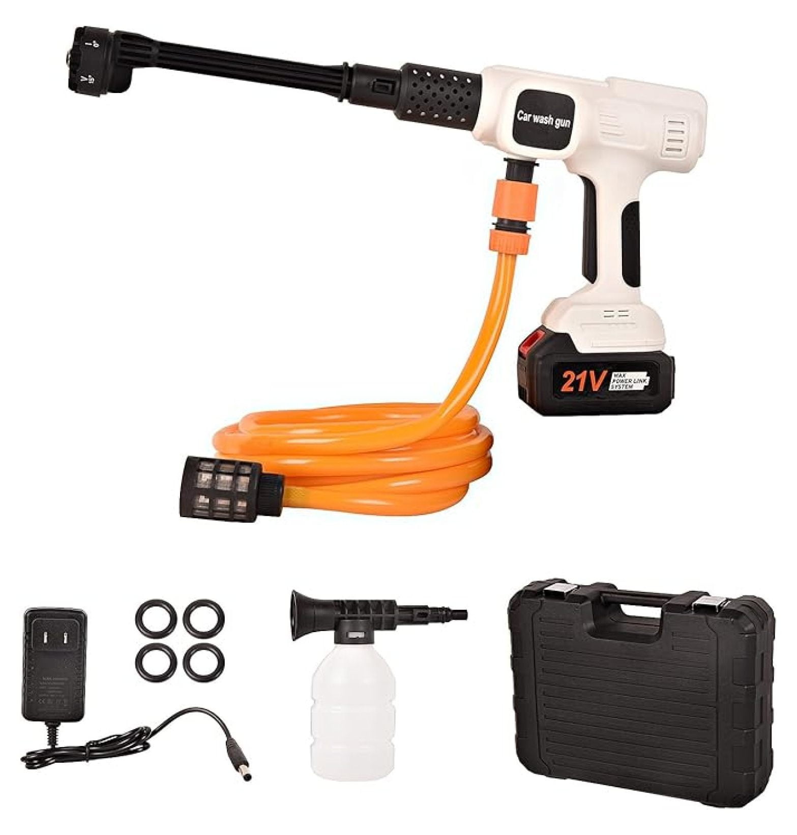 Cordless Pressure Washer,652.67 PSI Power Cleaner with 6-in-1 Nozzle,4-Speed Adjustment,21V Rechargeable 4.0Ah Battery High-Pressure Car Washer Gun for Floor/Home/Car Cleaning & Watering