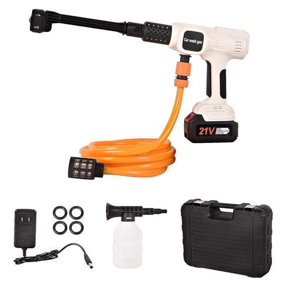 Cordless Pressure Washer,652.67 PSI Power Cleaner with 6-in-1 Nozzle,4-Speed Adjustment,21V Rechargeable 4.0Ah Battery High-Pressure Car Washer Gun for Floor/Home/Car Cleaning & Watering