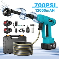 Cordless Pressure Washer, 700PSI Portable Power Washer with LED Display, 2.1GPMPower Cleaner with 6-in-1 Adjustable Nozzle，16.4ft Hose for Cars/Patios, Blue