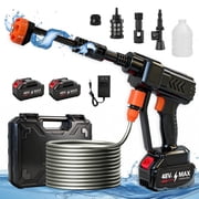 Cordless Pressure Washer, 900PSI Portable Power Washer with 2 X 4.0Ah Batteries, Electric Power Cleaner with 16.4ft Hose for Car, Floor, Garden