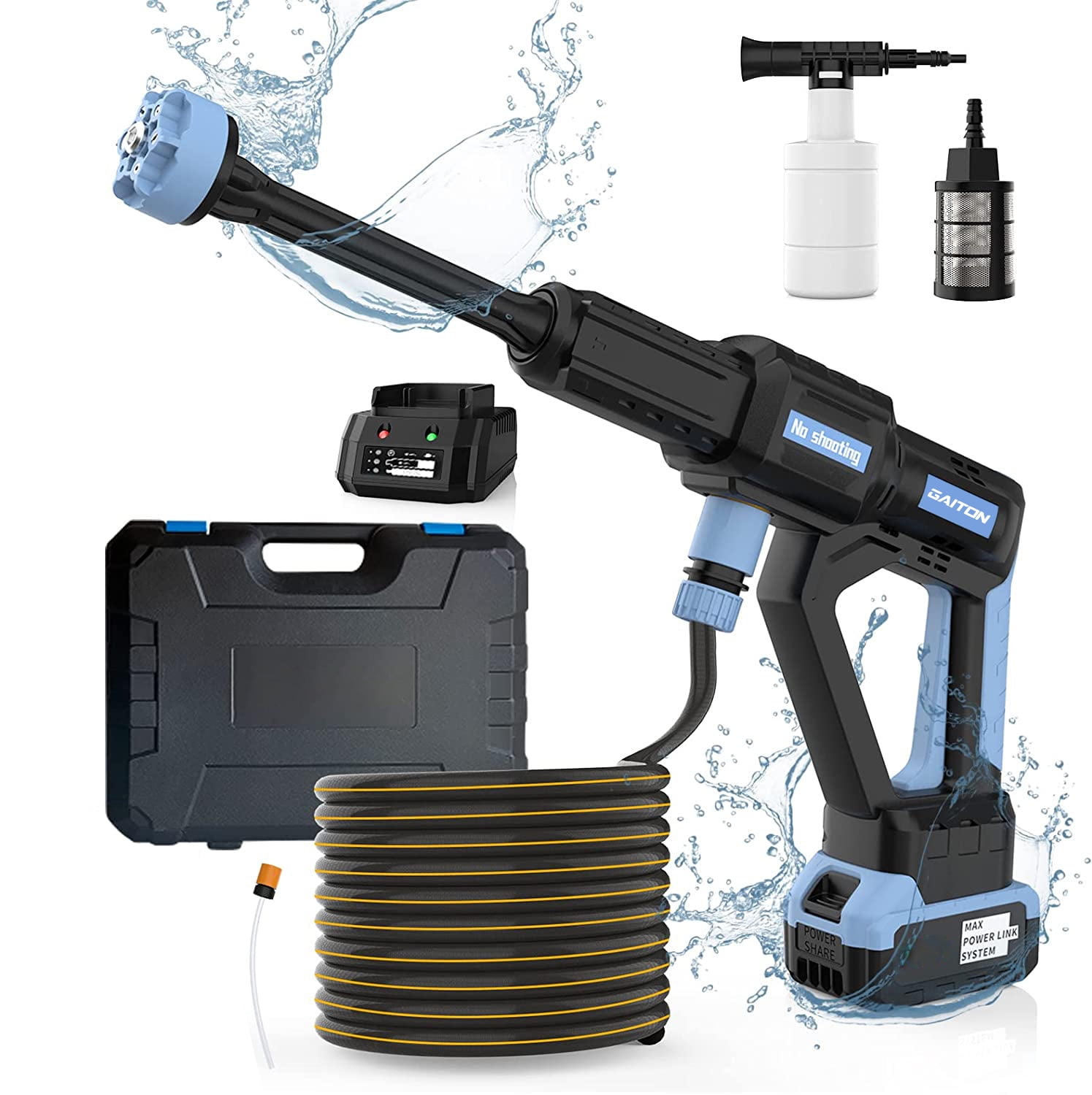 Cordless Pressure Washer, GAITON Portable Power Washer Battery Powered