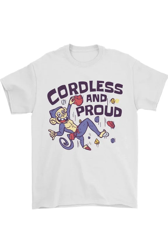 Cordless & Proud Rock Climbing Monkey T-Shirt