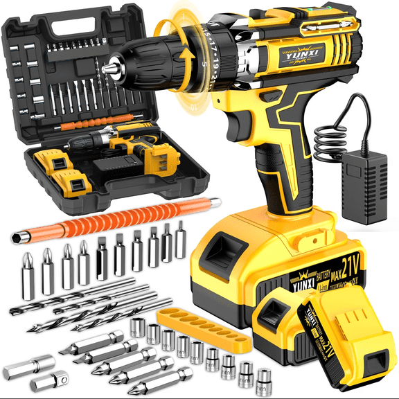 Cordless Rechargeable Drill Kit with Hand Tools & Storage Case, Multipurpose Power Drill for Industrial, Construction & Home Improvement, Ideal Gift for Men