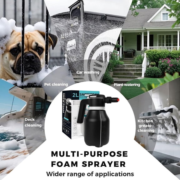 Cordless Rechargeable Electric Foam Sprayer, 2L Foam Cannon for Car Wash