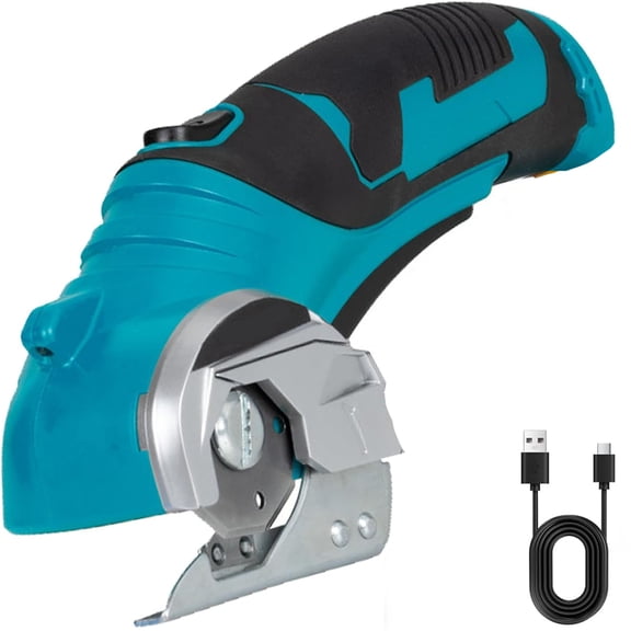 Cordless Rechargeable Electric Scissor, Cardboard Cutter with LED Light, Electric Box Cutter, Electric Scissors for Cardboard, Electric Scissors for Cutting Fabric, USB Charging (Green)