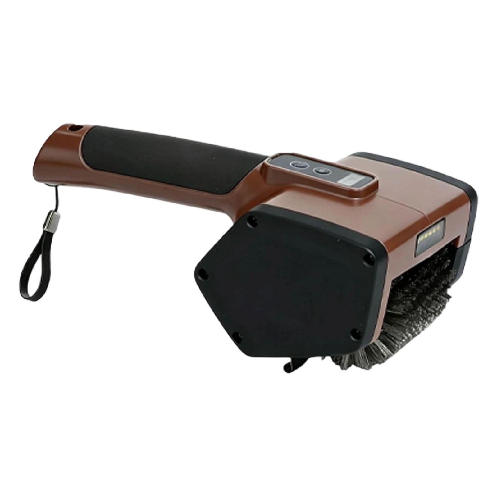 Cordless Rechargeable Grill Brush Cleaner, Bbq Tool With Stainless Steel Head And Led Display For Camping Patio And Barbecue (Brown)