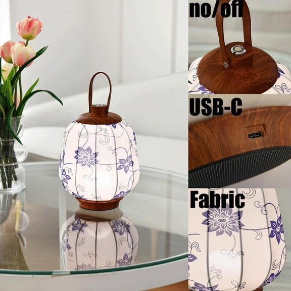 Cordless Rechargeable Lanterns Table Lamp - LED Outdoor Light,4000 mAh Battery Operated,3 Color Dimming Touch Desk Lamps with Handle for Bedroom/Living Room/Restaurant/Camping