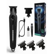 Cordless Rechargeable T Outliner Hair Trimmer for Men, Professional Zero Gapped Barber Clipper for Line Up, Carving & Beard Grooming, Hair Cutting Kit for Home & Salon Use, Black, 1 Set