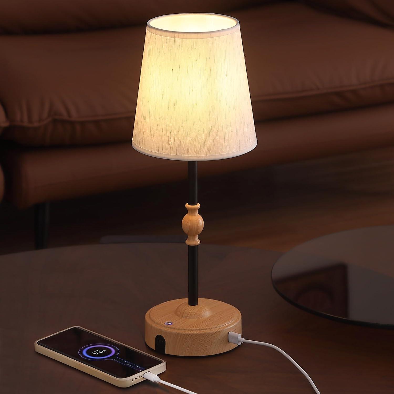 Cordless Rechargeable Table Lamp With Dimmer Portables Battery Operated