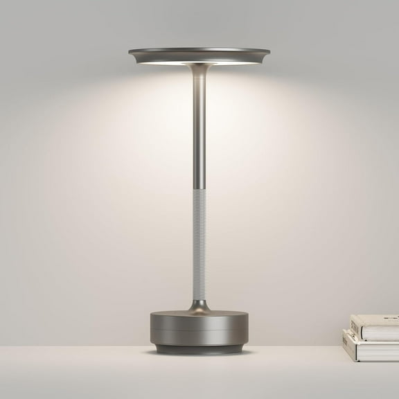 Cordless Rechargeable Table Lamp,LED Portable Touch Battery Operated Table Lights,3 Color Stepless Dimming Up with Memory Function,Wireless Lamp for Patio/Restaurant/Home/Outdoor