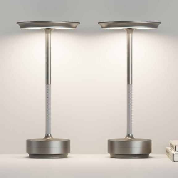 Cordless Rechargeable Table Lamp,LED Portable Touch Battery Operated Table Lights,3 Color Stepless Dimming Up with Memory Function,Wireless Lamp for Patio/Restaurant/Home/Outdoor
