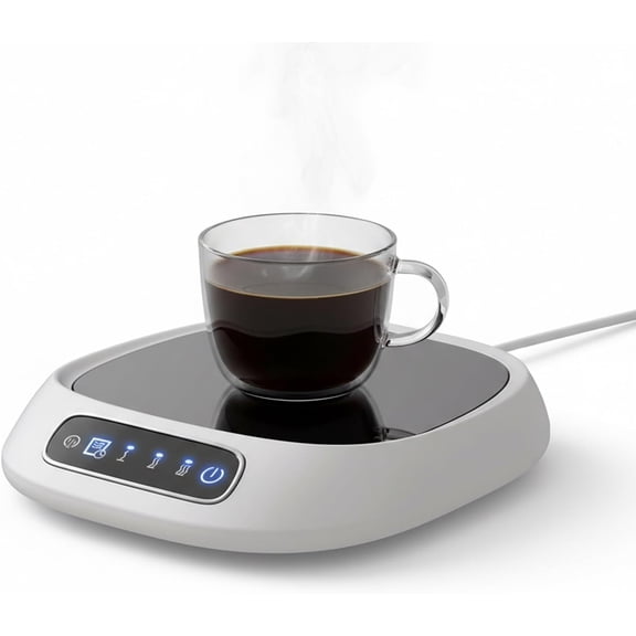 Cordless & Rechargeable USB Cup Warmer for Desk, Coffee Mug Warmer, 3-Temp Touch Control Electric Drink Heater with 8H Auto Shut-Off, Compatible with Coffee Tea Milk for Office Home Travel